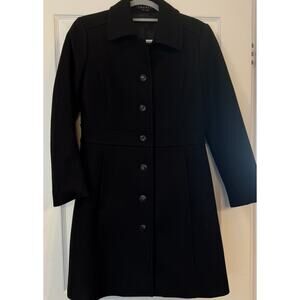 Theory Classic Winter Coat Women’s MED Black Wool & Cashmere Professional Heavy